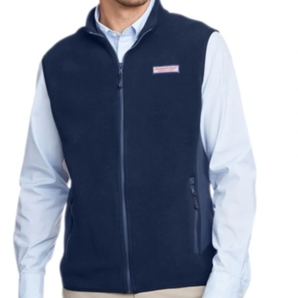 Vineyard Vines Men's Blue Fleece Vest